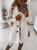 Jacke Damen beige oversized mit Reverskragen und Knopfleiste - 7 - Atelier-Zofia