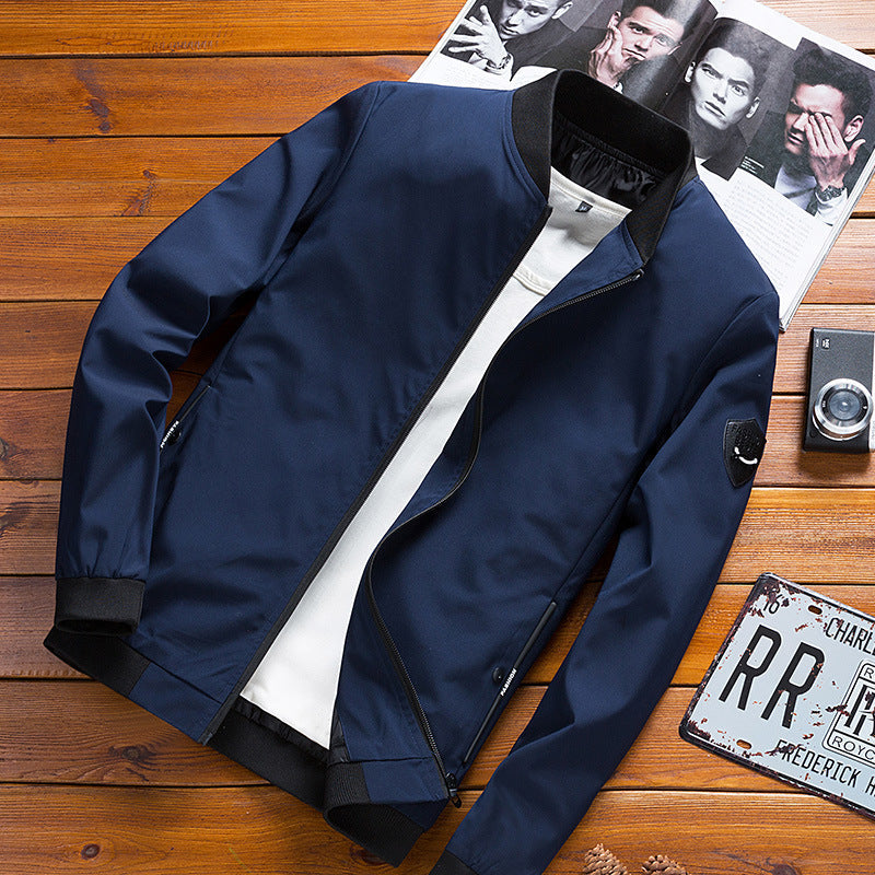 Jacket Herren blau tailliert mit Stehkragen - 1 - Atelier-Zofia