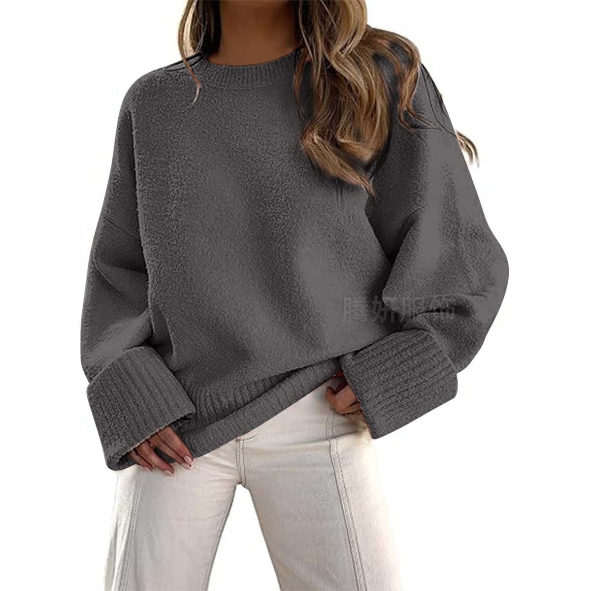 Pullover Damen schwarz lässig mit weitem Schnitt - 3 - Atelier-Zofia