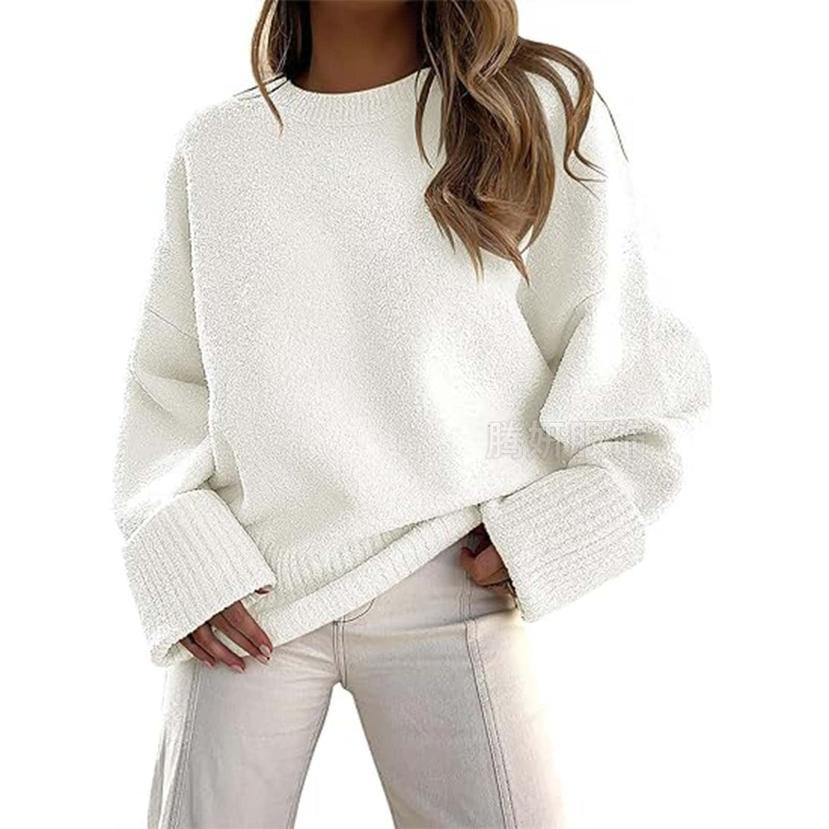Pullover Damen schwarz lässig mit weitem Schnitt - 5 - Atelier-Zofia