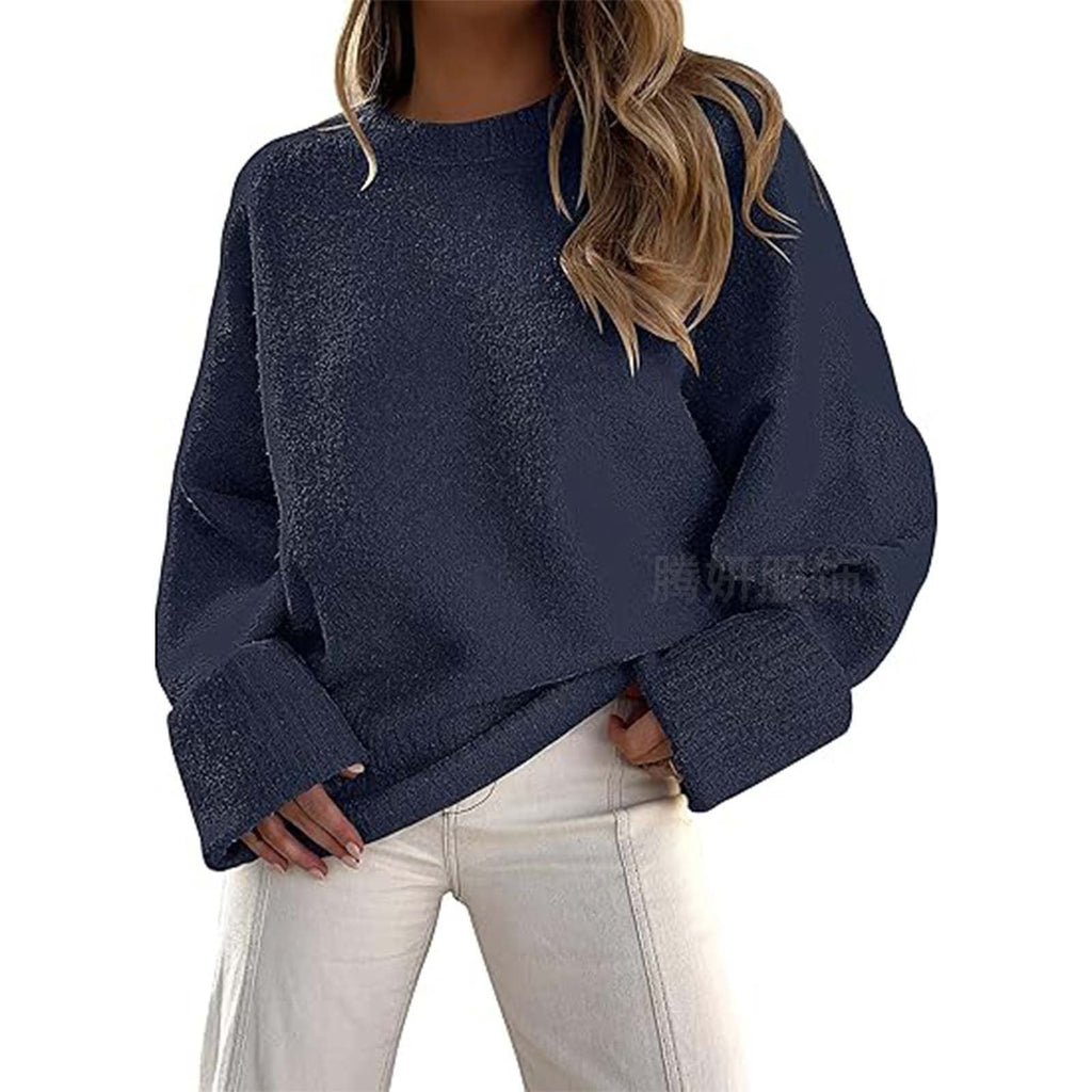 Pullover Damen schwarz lässig mit weitem Schnitt - 6 - Atelier-Zofia