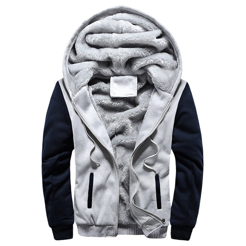 Jacket Men grau mit Kapuze und praktischen Taschen - 3 - Atelier-Zofia