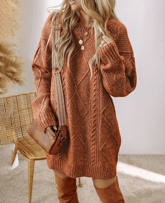 Pullover Damen braun oversized mit strukturiertem Design - 10 - Atelier-Zofia