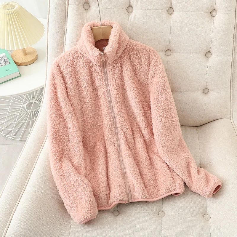 Damenjacke blau mit hohem Kragen und lockerer Passform - 5 - Atelier-Zofia
