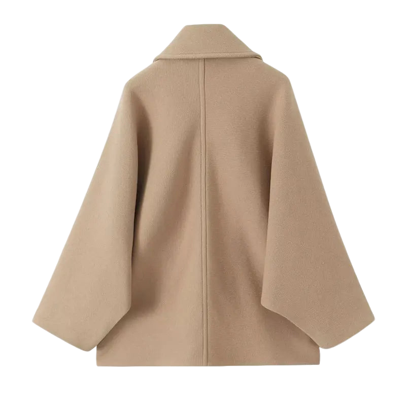 Jacke Damen beige oversize mit Knopfverschluss - 4 - Atelier-Zofia