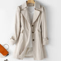 Trenchcoat Damen beige tailliert mit klassischem Revers - 1 - Atelier-Zofia
