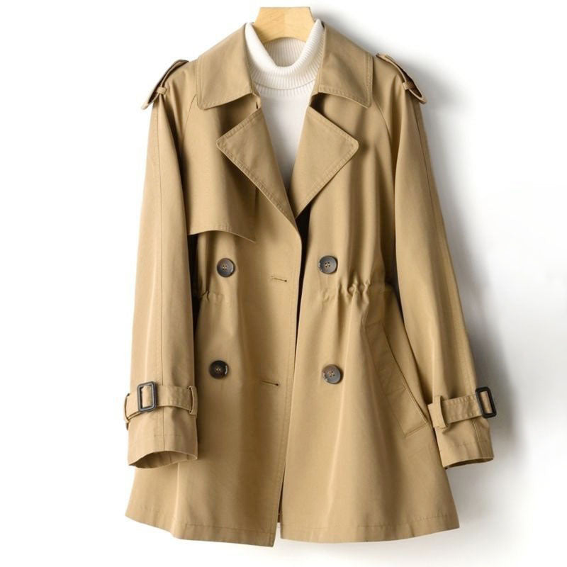 Trenchcoat Damen schwarz tailliert mit doppelter Knopfleiste - 1 - Atelier-Zofia