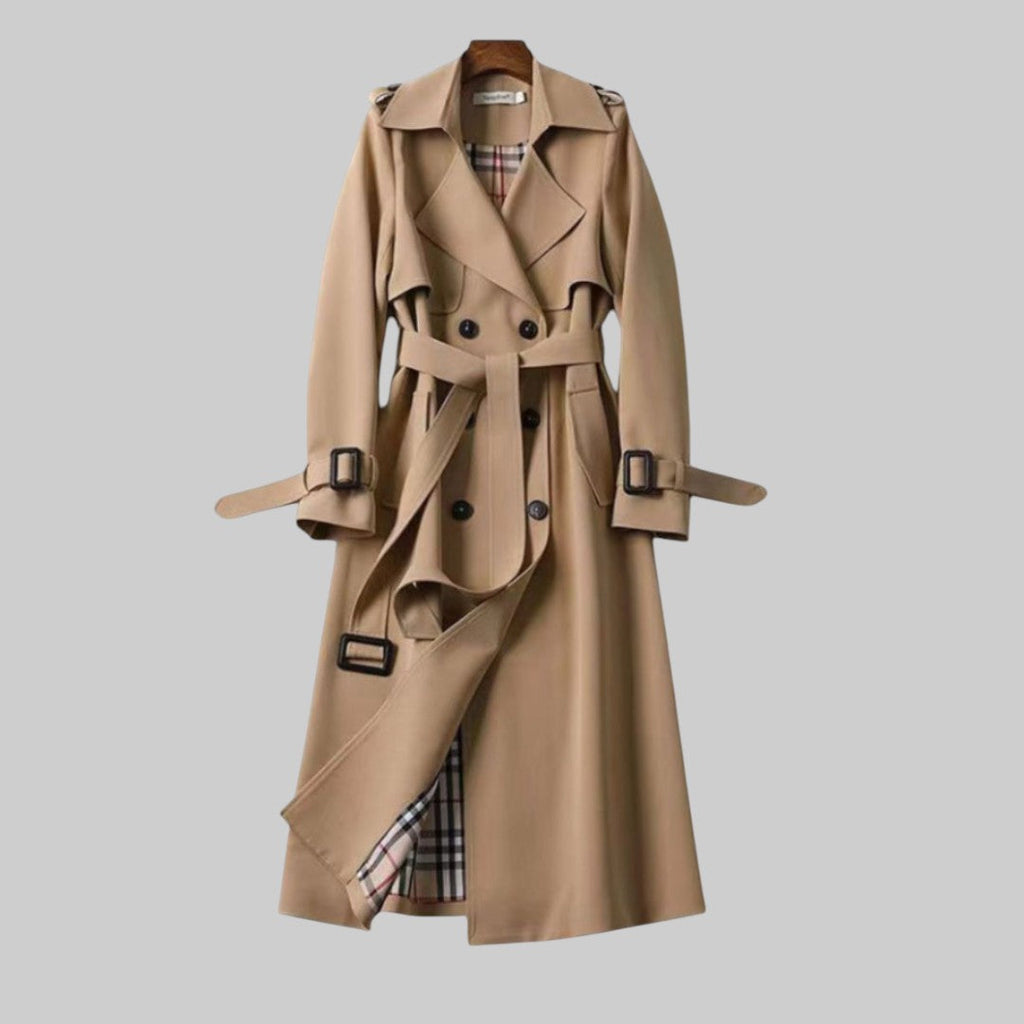 Trench Coat Damen beige tailliert mit Bindegürtel - 1 - Atelier-Zofia