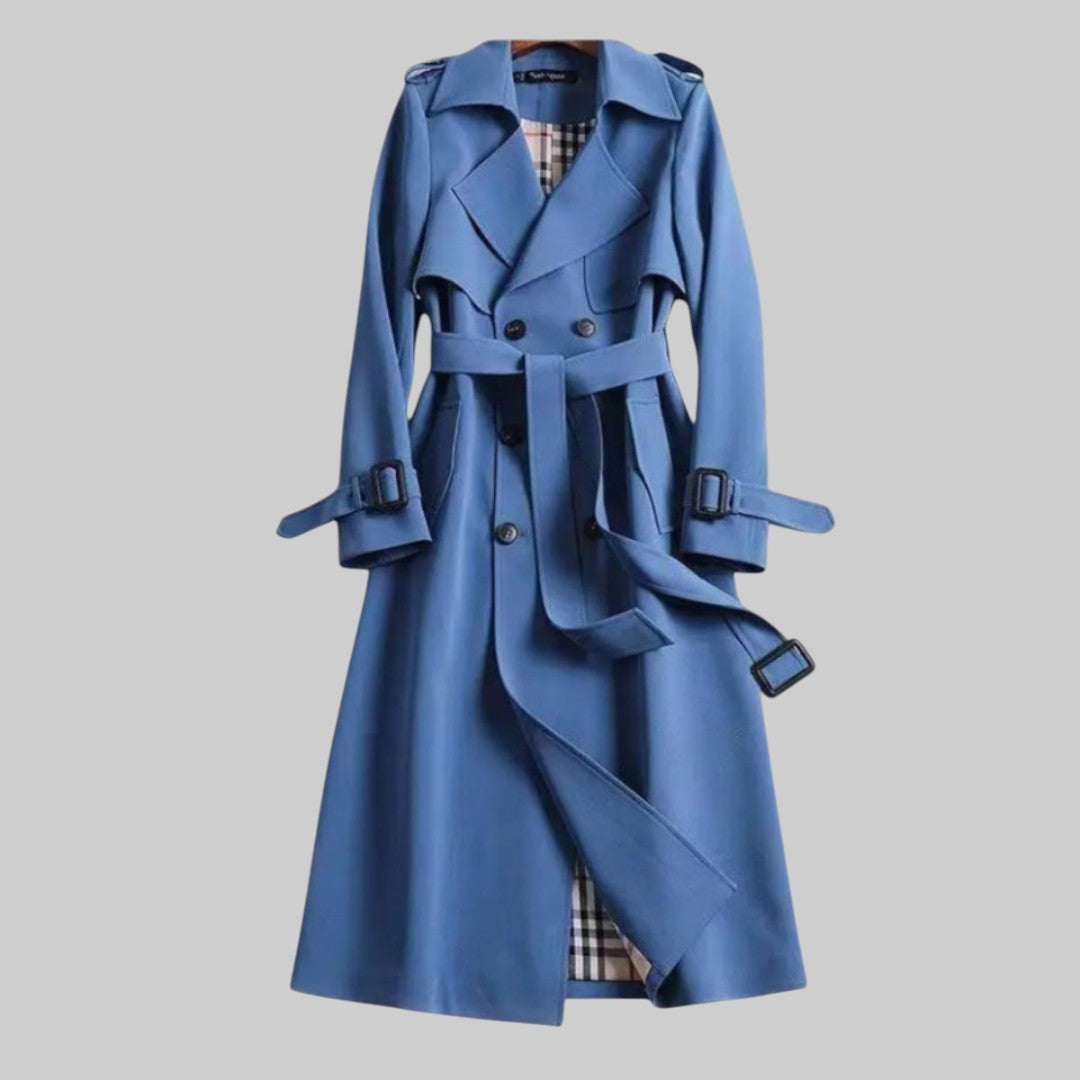 Trench Coat Damen beige tailliert mit Bindegürtel - 3 - Atelier-Zofia
