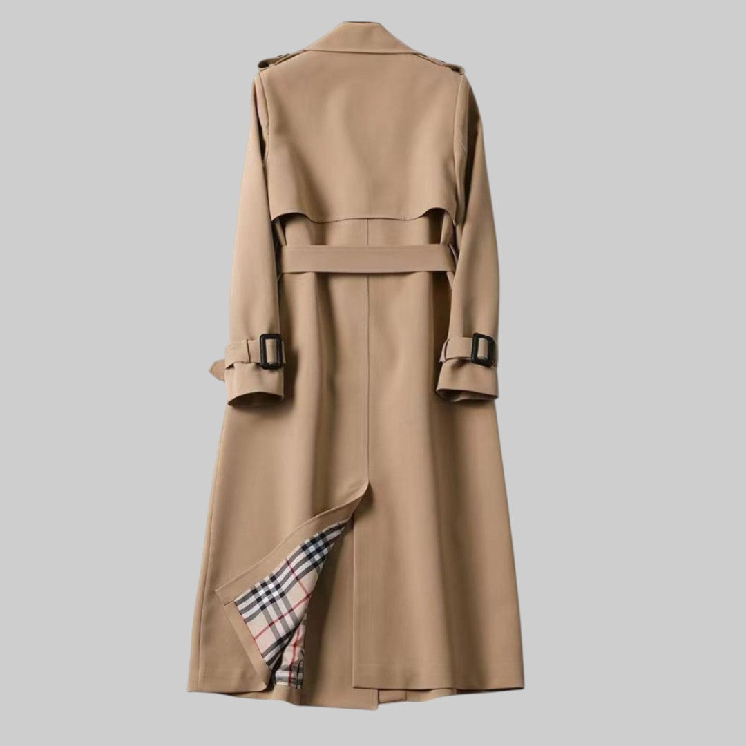Trench Coat Damen beige tailliert mit Bindegürtel - 5 - Atelier-Zofia
