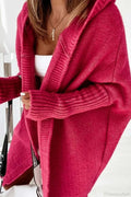 Cardigan Damen rosa lässig mit Kapuze und langen Ärmeln - 1 - Atelier-Zofia