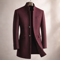 Wintermantel Herren grau tailliert mit Stehkragen - 1 - Atelier-Zofia