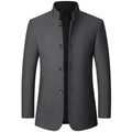 Jacke Herren schwarz tailliert mit Stehkragen - 1 - Atelier-Zofia