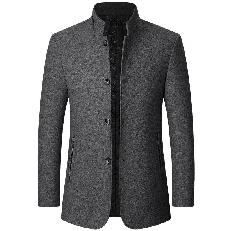 Jacke Herren schwarz tailliert mit Stehkragen - 1 - Atelier-Zofia