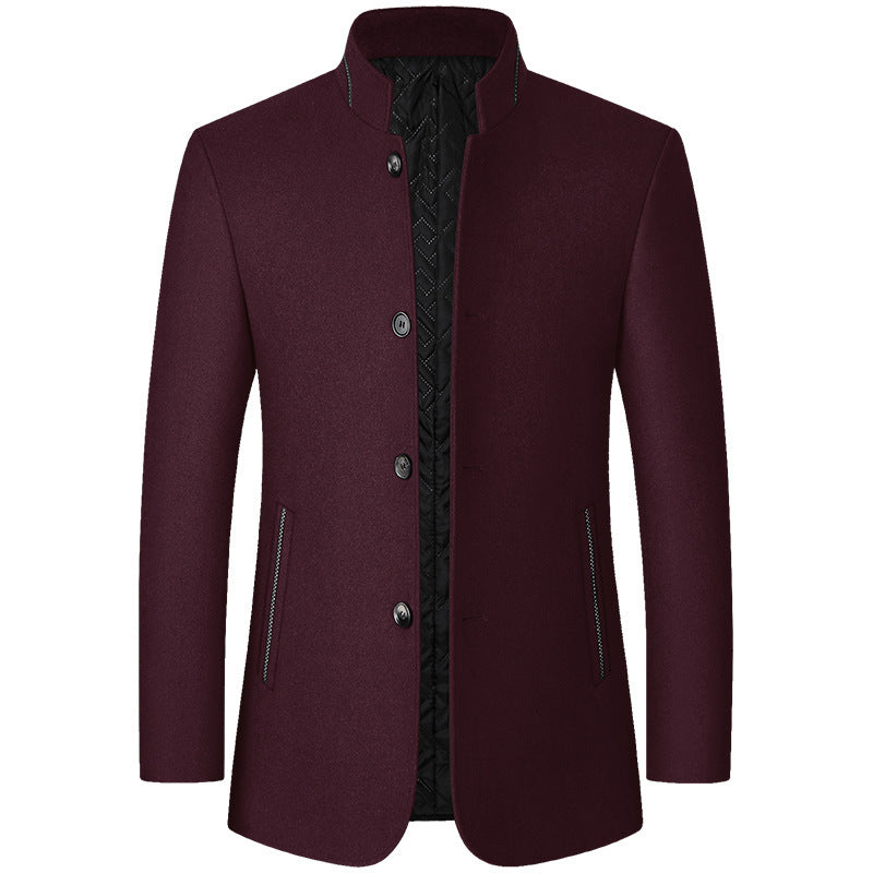 Jacke Herren schwarz tailliert mit Stehkragen - 2 - Atelier-Zofia