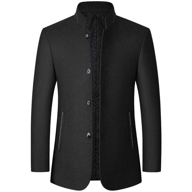 Jacke Herren schwarz tailliert mit Stehkragen - 3 - Atelier-Zofia