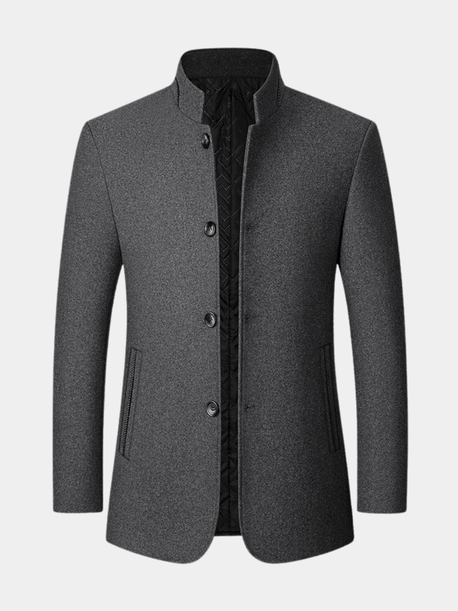 Jacke Herren schwarz tailliert mit Stehkragen - 4 - Atelier-Zofia