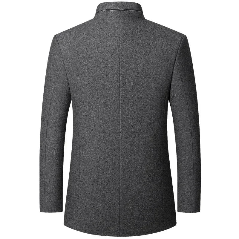 Jacke Herren schwarz tailliert mit Stehkragen - 5 - Atelier-Zofia