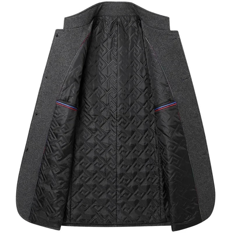 Jacke Herren schwarz tailliert mit Stehkragen - 6 - Atelier-Zofia