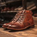 Stiefel Herren braun mit robuster Schnürung und knöchelhohem Design - 1 - Atelier-Zofia