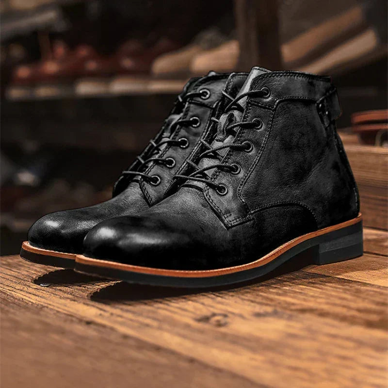 Stiefel Herren braun mit robuster Schnürung und knöchelhohem Design - 2 - Atelier-Zofia