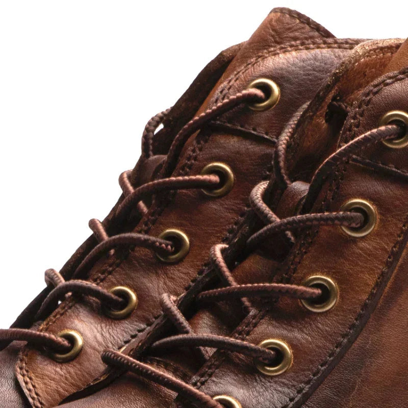 Stiefel Herren braun mit robuster Schnürung und knöchelhohem Design - 6 - Atelier-Zofia