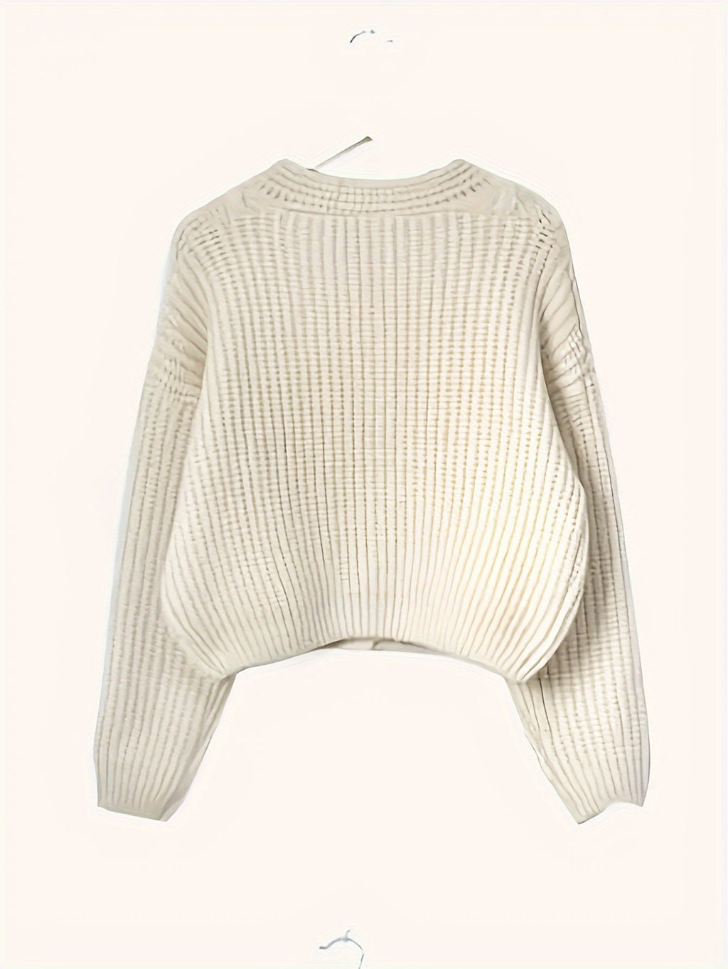 Cardigan Damen creme mit lockerer Passform und Knopfverschluss - 2 - Atelier-Zofia