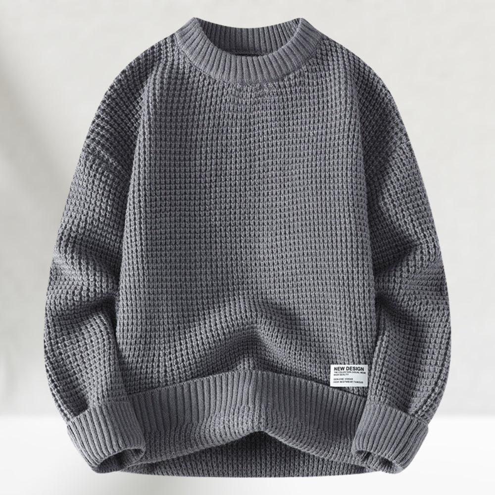 Herren Pullover schwarz mit strukturiertem Design - 2 - Atelier-Zofia