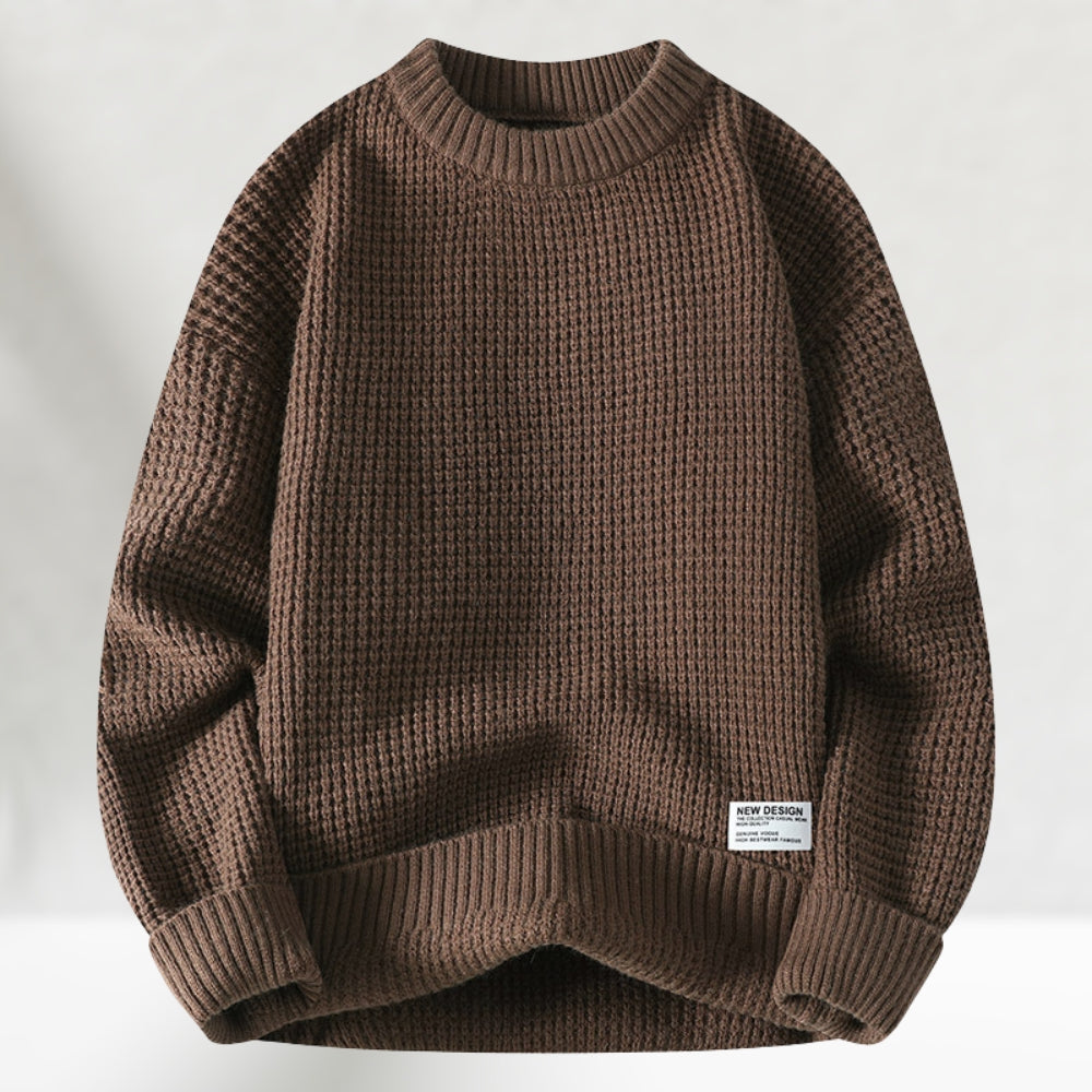 Herren Pullover schwarz mit strukturiertem Design - 3 - Atelier-Zofia