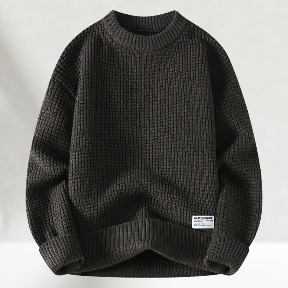 Herren Pullover schwarz mit strukturiertem Design - 4 - Atelier-Zofia