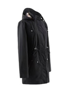 Jacke Damen schwarz tailliert mit Kapuze und Karomuster - 3 - Atelier-Zofia