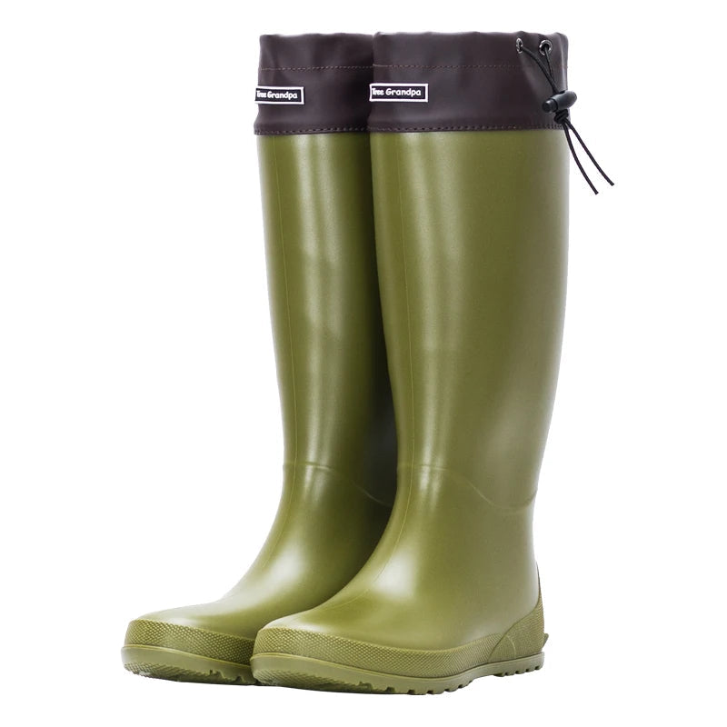 Gummistiefel Damen rot und gelb mit hohem Schaft - 3 - Atelier-Zofia