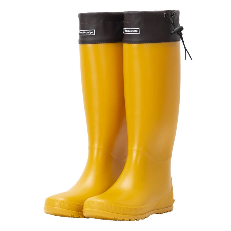 Gummistiefel Damen rot und gelb mit hohem Schaft - 4 - Atelier-Zofia