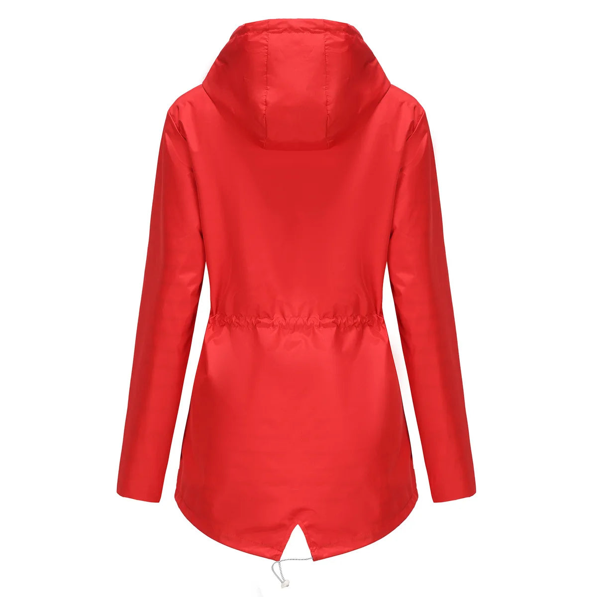 Jacke Damen rot tailliert mit Kapuze und verstellbarem Taillenzug - 2 - Atelier-Zofia