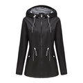 Jacke Damen rot tailliert mit Kapuze und verstellbarem Taillenzug - 5 - Atelier-Zofia