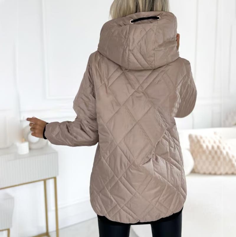 Damenjacke schwarz figurbetont mit Kapuze und Reißverschluss - 8 - Atelier-Zofia