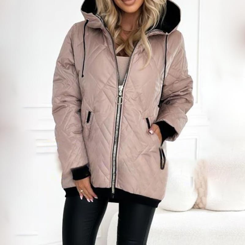 Damenjacke schwarz figurbetont mit Kapuze und Reißverschluss - 9 - Atelier-Zofia