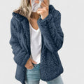 Damenjacke grau mit Kapuze und weichem Schnitt - 1 - Atelier-Zofia