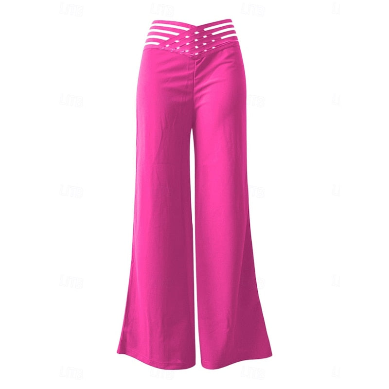 Weite Hose Damen schwarz figurbetont mit hohem Bund und Cut-Outs - 7 - Atelier-Zofia