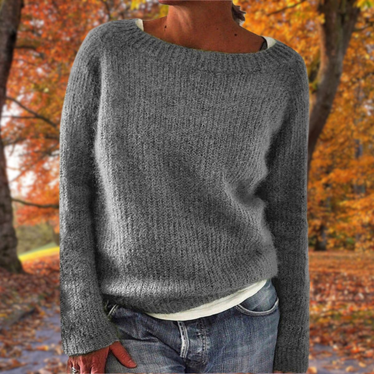 Pullover Damen schwarz weit mit weitem Ausschnitt - 4 - Atelier-Zofia