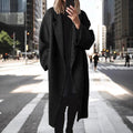 Mantel Damen grau oversized mit Doppelknopfleiste - 2 - Atelier-Zofia