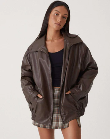 Jacke Damen braun oversize mit großem Kragen - 1 - Atelier-Zofia