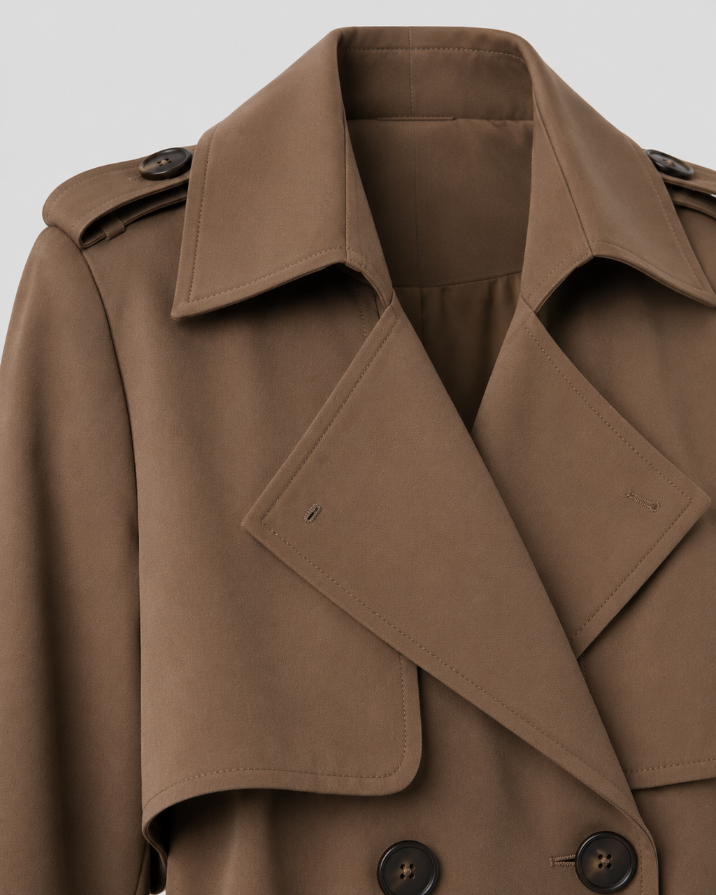 Trench Coat Damen schwarz tailliert mit Gürtel - 5 - Atelier-Zofia
