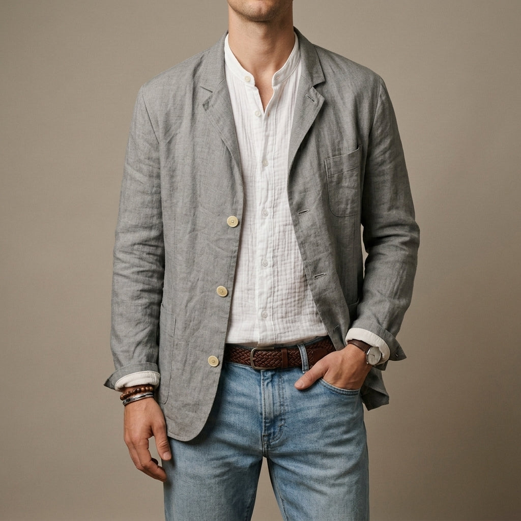 Blazer Herren schwarz tailliert mit Knöpfen - 2 - Atelier-Zofia