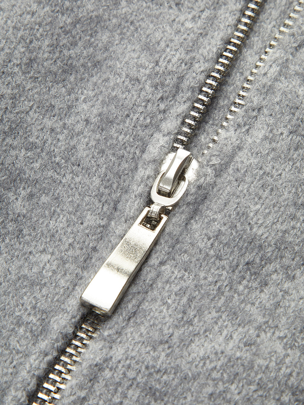 Cardigan Damen grau oversized mit hohem Kragen und Zipper - 5 - Atelier-Zofia