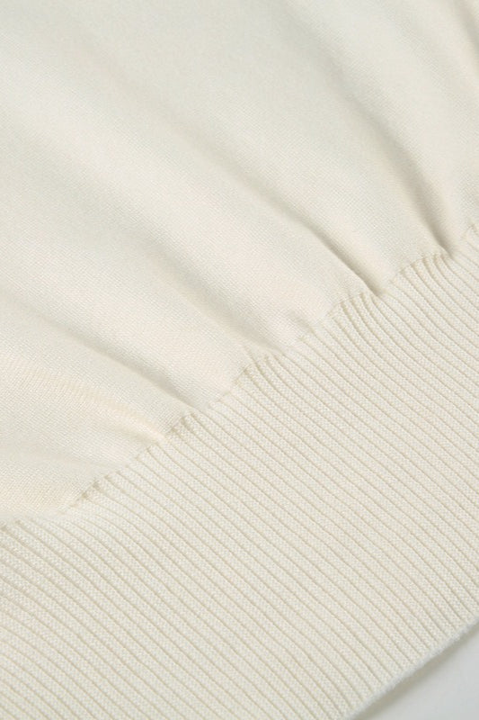 Pullover Damen weiß lässiger Schnitt mit schulterfreiem Ausschnitt - 5 - Atelier-Zofia