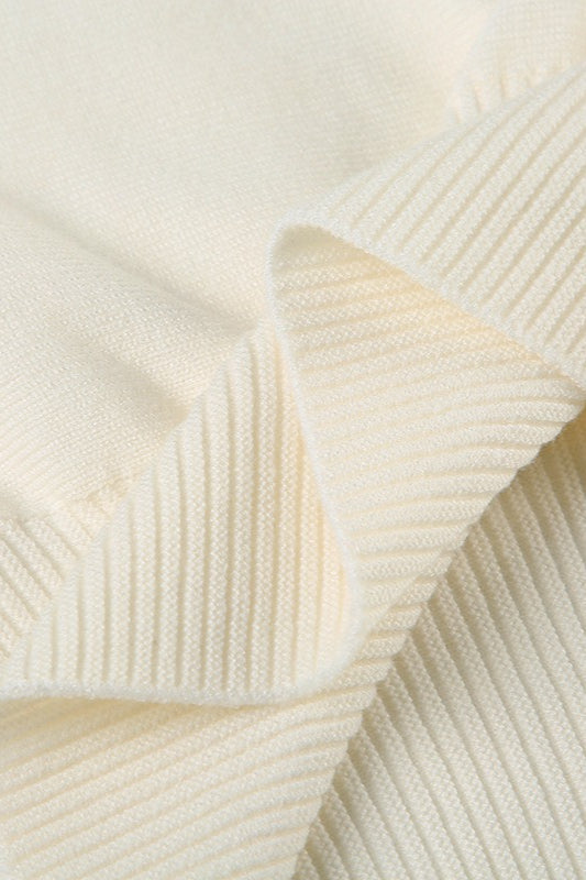 Pullover Damen weiß lässiger Schnitt mit schulterfreiem Ausschnitt - 6 - Atelier-Zofia