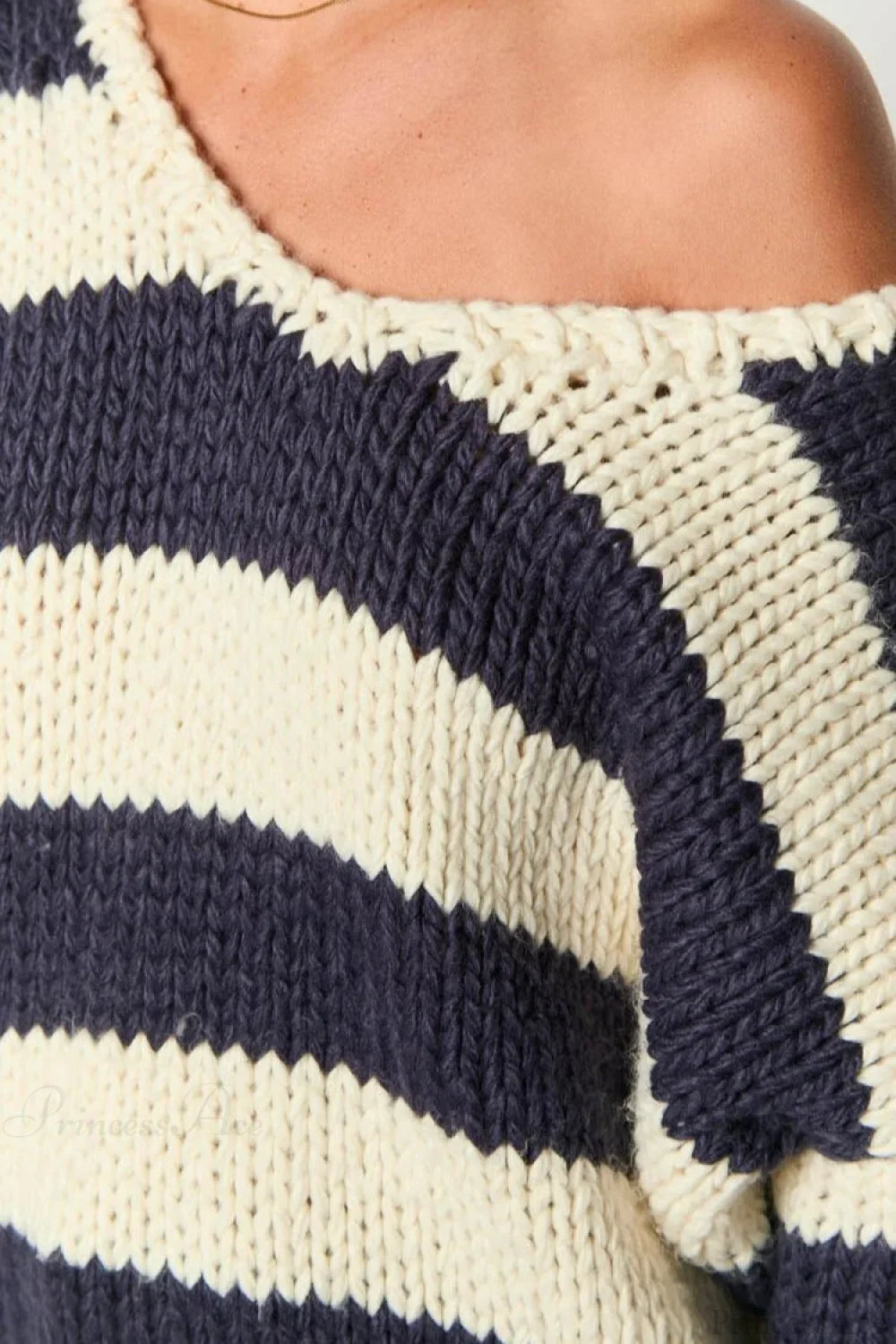 Pullover Damen schwarz-weiß gestreift im Oversized-Schnitt - 5 - Atelier-Zofia