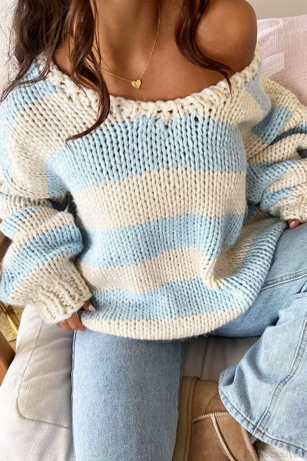 Pullover Damen schwarz-weiß gestreift im Oversized-Schnitt - 6 - Atelier-Zofia