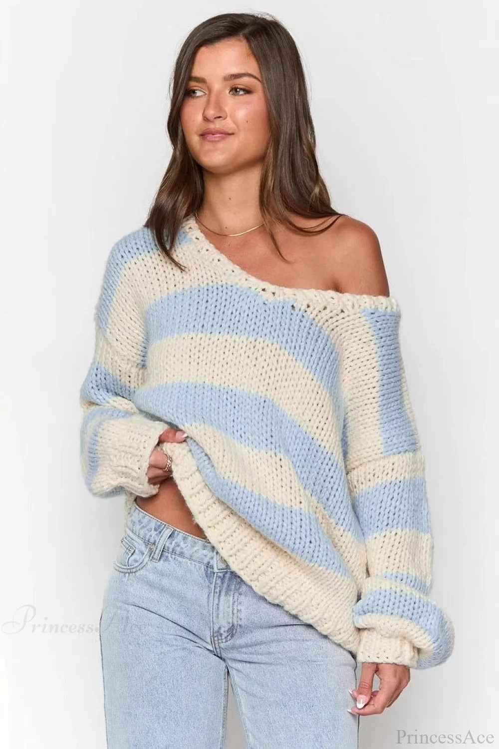 Pullover Damen schwarz-weiß gestreift im Oversized-Schnitt - 7 - Atelier-Zofia
